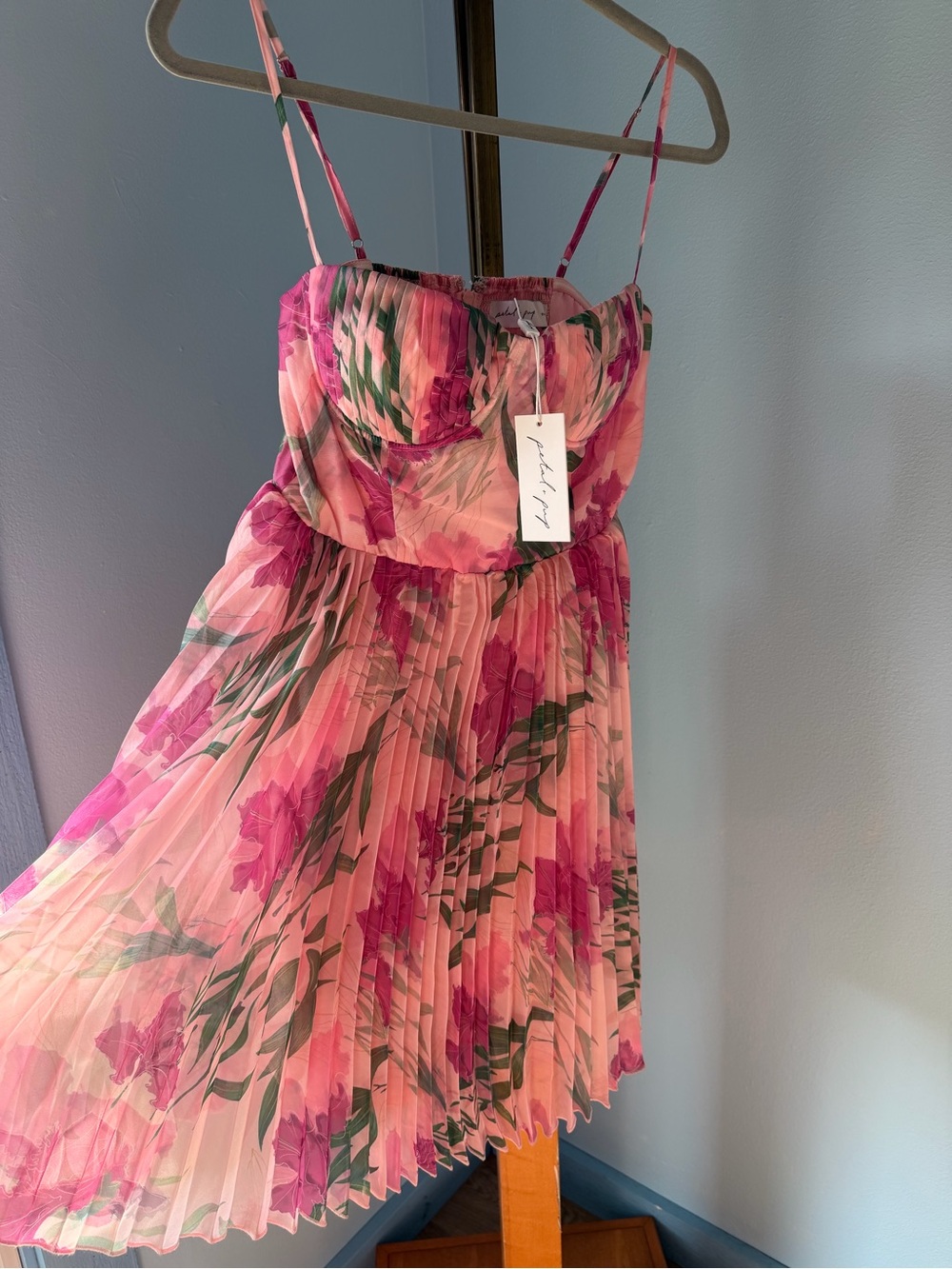 Petal & Pup Pink Floral Pleated Sun Dress